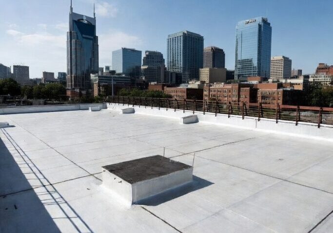 Nashville, Tn commercial GAF TPO roofing system.